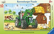 Puslespill 15 Traktor på gården Ravensburger