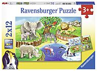 Puslespill 2X12 I Dyreparken Ravensburger