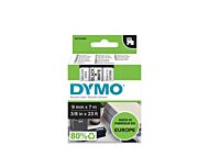 Tape Dymo D1 9mm x 7m sort/hvit