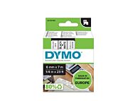 Tape Dymo D1 Poly 6mmx7 bb1 sort/hvit