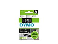 Tape Dymo 1000/5000 12mmx7m hvit/sort