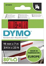 Tape Dymo 19mmx7m sort/rød