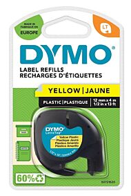 Tape Dymo LetraTag 12mm plast Sort/Gul