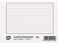 Kartotekkort Emo A6 Linjert 200G (100)