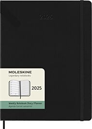 Kalender Moleskine 2025 Hard XL Uke Notat Sort