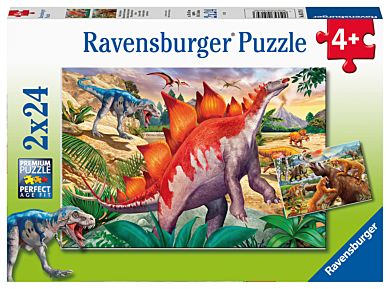 Puslespill 2x24 Jurassic Ravensburger