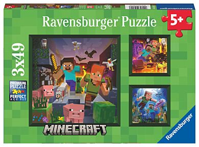 Puslespill 3x49 Minecraft Biomes Ravensburger