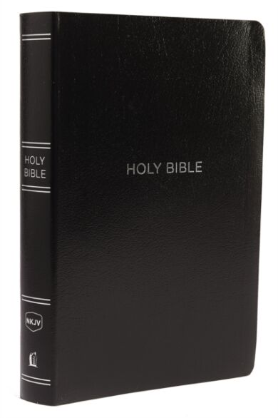 NKJV Holy Bible, Giant Print Center-Column Reference Bible, Black Leather-look, 72,000+ Cross Refere