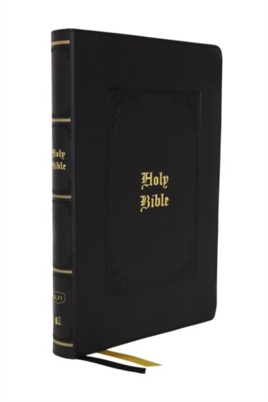 KJV Bible, Giant Print Thinline Bible, Vintage Series, Leathersoft, Black, Red Letter, Thumb Indexed