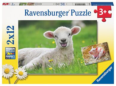 Puslespill 2x12 Gårdsdyr Ravensburger