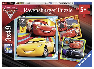 Puslespill 3X49 Disney Cars 3 Ravensburger