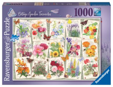 Puslespill 1000 Hage Blomster Ravensburger