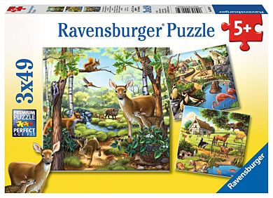 Puslespill 3X49 Dyr Ravensburger