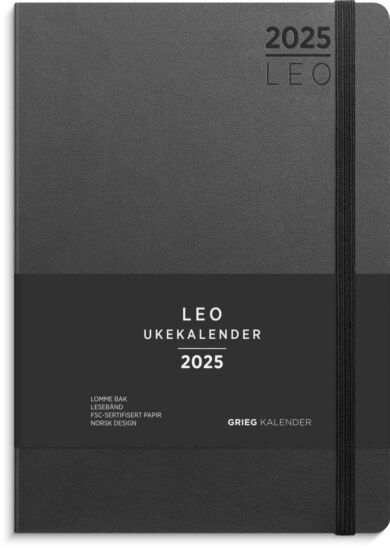 Ukekalender Grieg Leo Lite sort 2025 A5