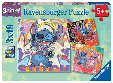 Puslespill 3X49 Disney Stitch Ravensburger