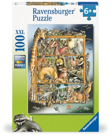 Puslespill 100 Dyrene På Hyllen Ravensburger